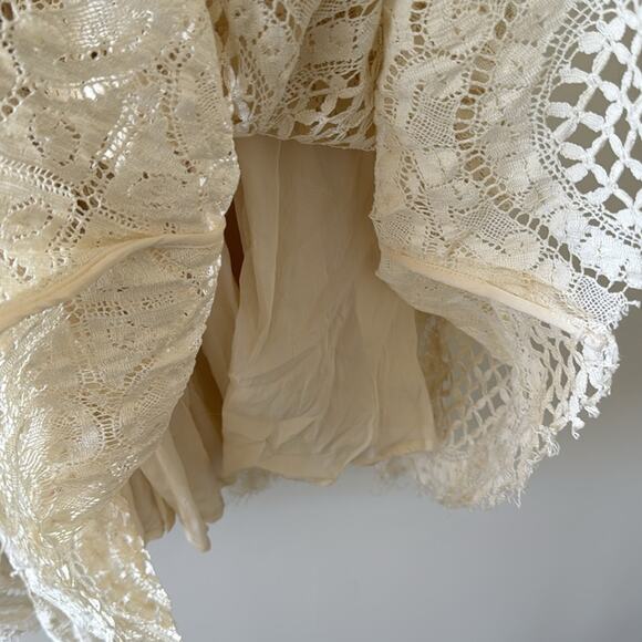 Burberry London RTW Short Sleeve Lace Cotton Silk Dress Ivory Size 4 - Picture 8 of 10